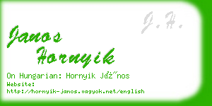 janos hornyik business card